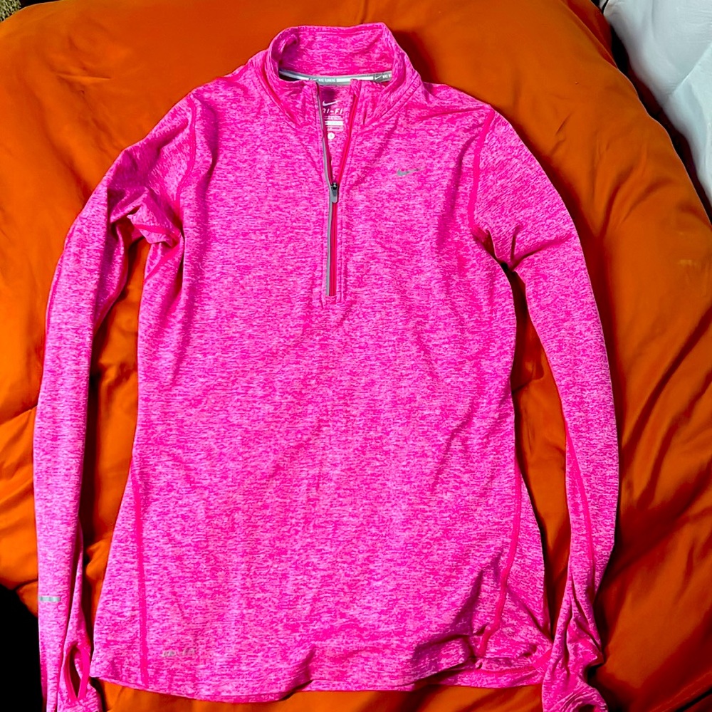 Pink Nike Dri-Fit quarter zip up Size small